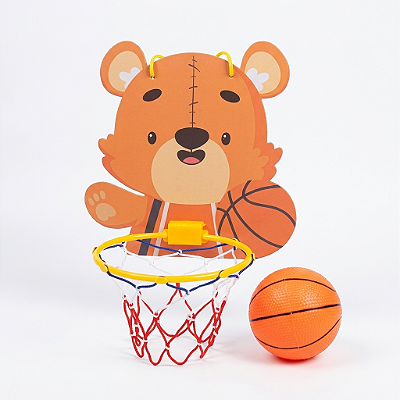 Cesta de Basquete Ursinho Infantil com Bola e Bomba