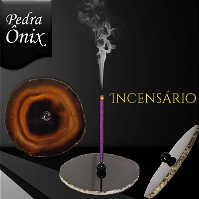 Incensário em Pedra Natural Ônix