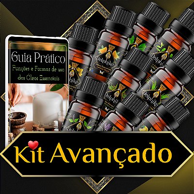 Kit Avançado 10 Óleos Essenciais + Ebook Guia Prático