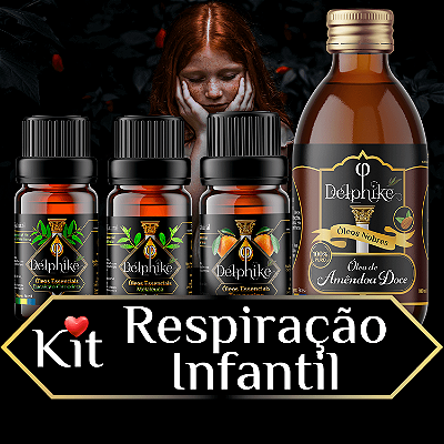 Kit Respiração Infantil ❤️🛒 3x OEs (Eucalipto C. - Melaleuca - Laranja Doce) + Óleo de Amêndoa Doce