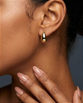 Brincos design gota lisa