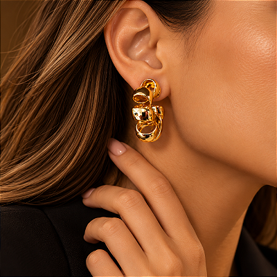 Brincos argola design espiral
