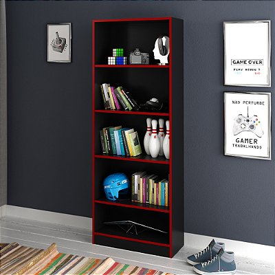 Estante Livreiro Gamer 60cm com 5 Prateleiras