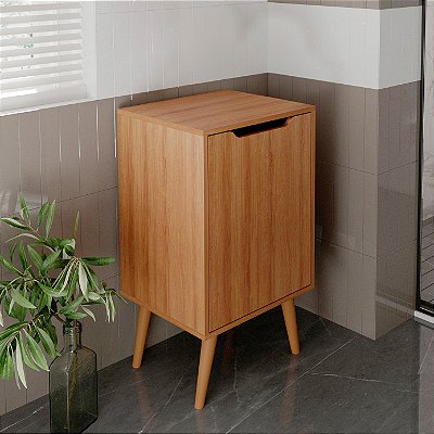 Gabinete para Banheiro Retrô Compacto 45cm com Porta Sem Cuba