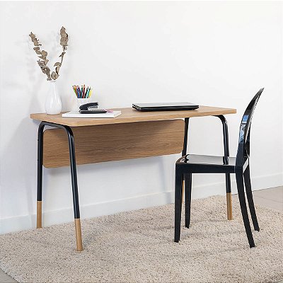 Mesa Escrivaninha Moderna para Escritório 136cm Pés em Metal