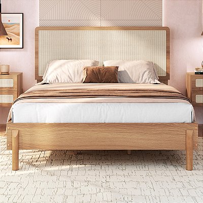 Cama de Casal com Cabeceira Fixa 138cm e Palhinha Oslo Hanover