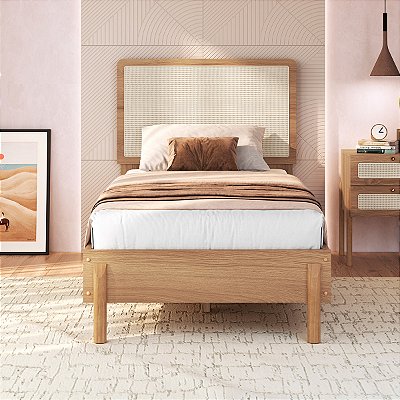 Cama de Solteiro com Cabeceira Fixa 88cm com Palhinha Oslo Hanover