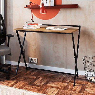 Mesa Escrivaninha Dobrável Industrial 94cm Estrutura em Metal