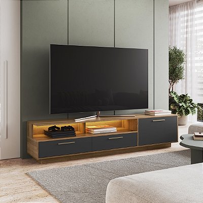 Rack para Tv até 75'' 200cm Sala de Estar com Iluminação Led
