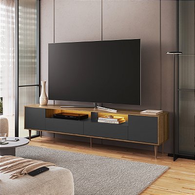 Rack para Sala de Estar Tv até 75'' 200cm com Iluminação Led