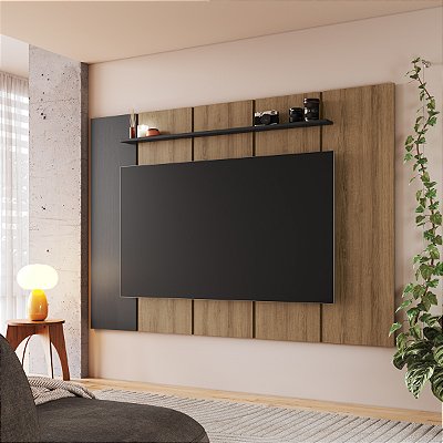 Painel TV até 75'' Sala de Estar 200x136cm com Prateleira