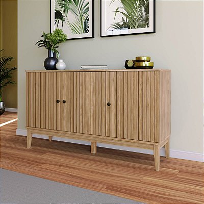Balcão Buffet Aparador Retrô 135cm com 3 Portas