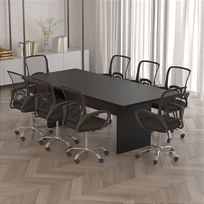 Mesa de Reunião para Escritório Home Office 220x100cm