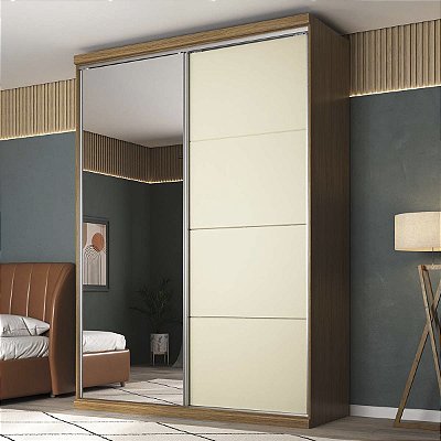 Guarda Roupa Sevilha em MDF 174,5x234,5cm com 2 Portas e Espelho