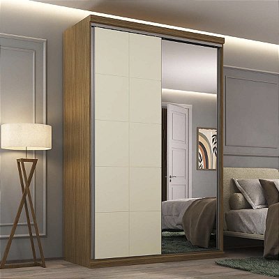 Guarda Roupa South em 100% MDF 146,5x218cm 2 Portas com Espelho