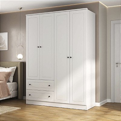 Guarda Roupa Fort em MDF 160,5x220,2cm com 4 Portas e 2 Gavetas