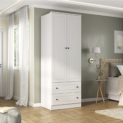 Guarda Roupa Fort em MDF 81,2x220,2cm com 2 Portas e 2 Gavetas