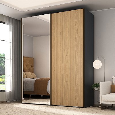 Guarda Roupa Veneto em MDF 183x230cm 2 Portas com Espelho