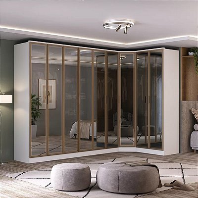 Roupeiro Modulado Ravi em MDF 323x232,2cm 9 Portas Reflecta