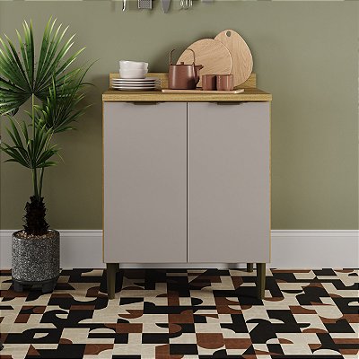 Balcão de Cozinha Ibiza com Tampo em MDF 70cm 2 Portas Pés Reguláveis