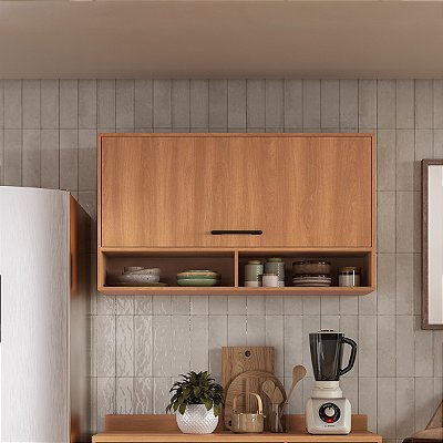 Armário Aéreo de Cozinha Havana 120cm 1 Porta 5 Nichos Rovere