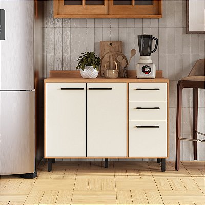 Balcão de Cozinha Havana 120x87,5cm com 3 Portas e 2 Gavetas
