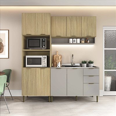 Cozinha Modulada Ibiza em MDF 10 Portas 190cm com Pés Reguláveis