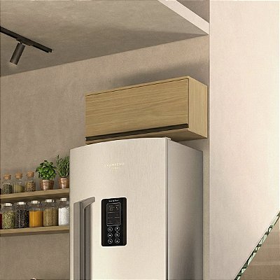 Armário Aéreo Cozinha Nova Dubai MDF 70cm 1 Porta Louro Freijó