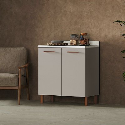 Balcão Cozinha Sardenha em MDF 80x87,5cm 2 Portas 2 Nichos