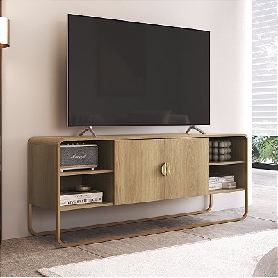 Rack Luna Orgânico para TV até 55'' 150x60cm 2 Portas com Pés em Metal