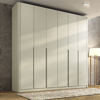 Guarda Roupa Bend em MDF 276x240cm 6 portas 6 Gavetas Laterais Curvas