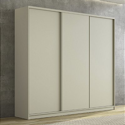 Guarda Roupa Bend em MDF 260x240cm 3 Portas de Correr e 6 Gavetas
