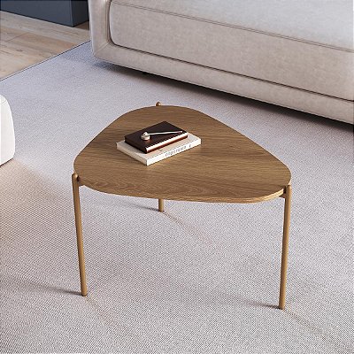 Mesa de Centro Alta Orgânica com Pés em Metal