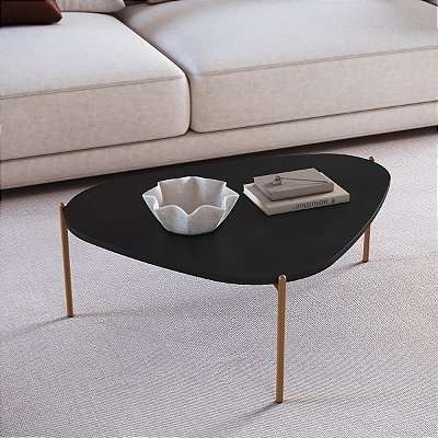 Mesa de Centro Orgânica 76,8cm com Pés em Metal