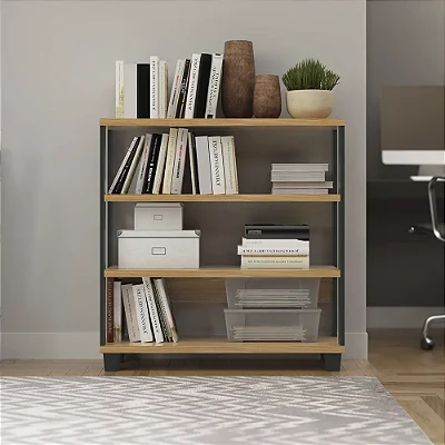 Balcão Estante Estilo Industrial 4 Prateleiras 89,5cm 100% MDF