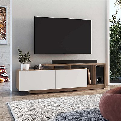 Rack Linea 162,5cm 2 Portas e Nichos para TV até 50 polegadas