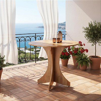 Mesa de Jantar Redonda Madeira Maciça 90cm Geovani