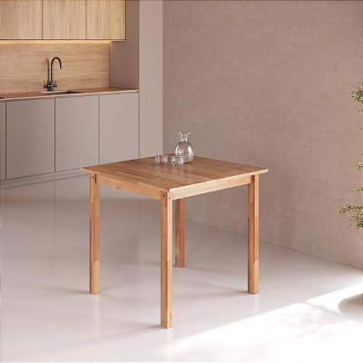 Mesa de Jantar Quadrada Madeira Maciça 80cm Genova