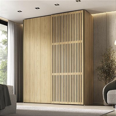 Guarda-Roupas Nilo 183,3cm 2 Portas de Correr Ripada e 100%MDF