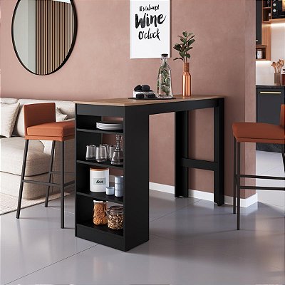Mesa Bancada Gourmet 135cm para 4 Lugares 3 Prateleiras