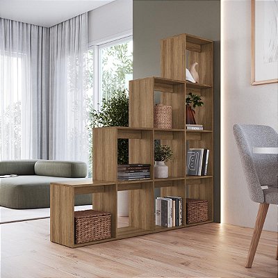 Estante Divisória de Ambiente Escada 155cm 10 Nichos