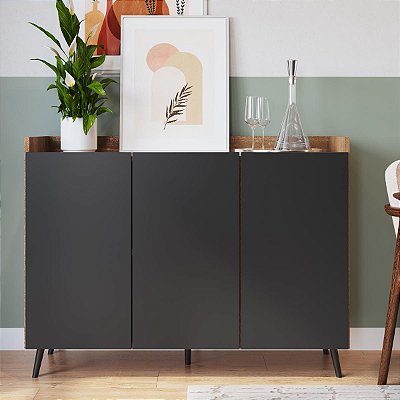 Buffet Aparador 120x90cm 2 Prateleiras 3 Portas