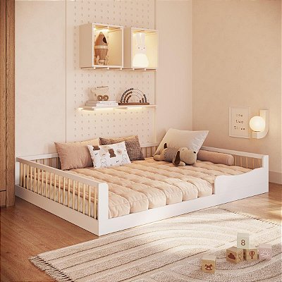 Cama Infantil Casal Montessoriana com Protetor 198cm