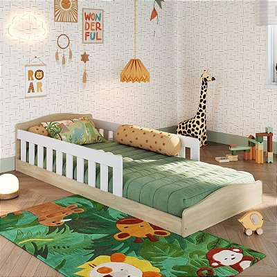 Cama Montessoriana Linha Encanto 84x192cm Solteiro com Protetor