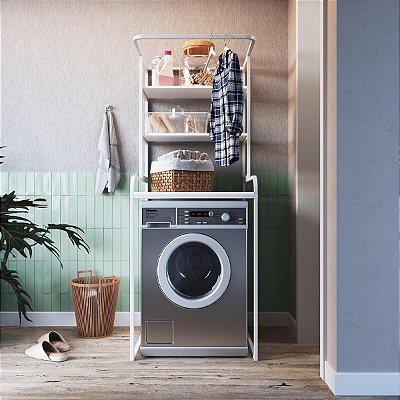 Estante para Área de Serviço 70x181cm 3 Prateleiras com Pés em Metal