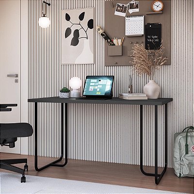 Mesa Escrivaninha Escritório Industrial 135cm Pés em Metal