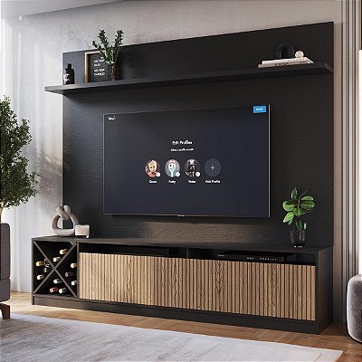 Estante para TV Até 50 Polegadas 160cm 2 Portas com Adega