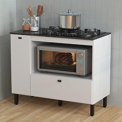 Balcão de Cozinha Multiuso 99,7x83,4cm 2 Portas e Nicho