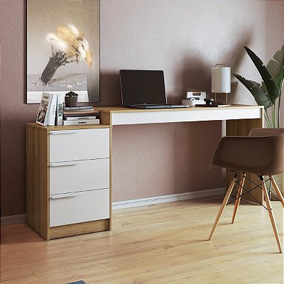 Mesa Escrivaninha Escritório/Home Office 176,5x78,5cm 3 Gavetas