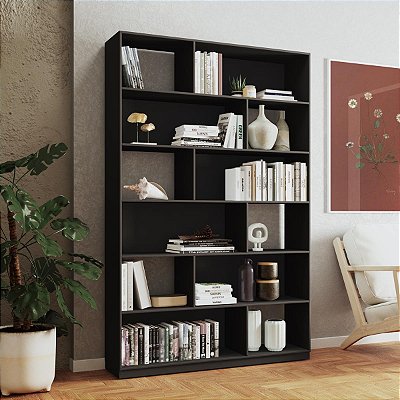 Estante Livreiro Home Office/Escritório 120x187,5cm com 12 Nichos